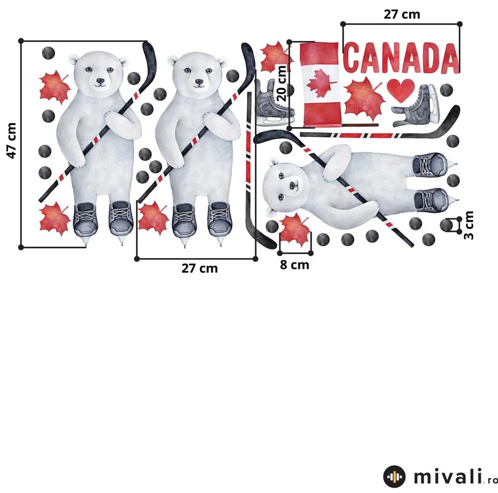 Autocolante de perete - Hochei în Canada