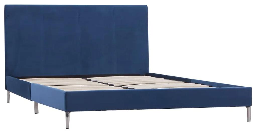 280952 vidaXL Cadru de pat, albastru, 120 x 200 cm, material textil