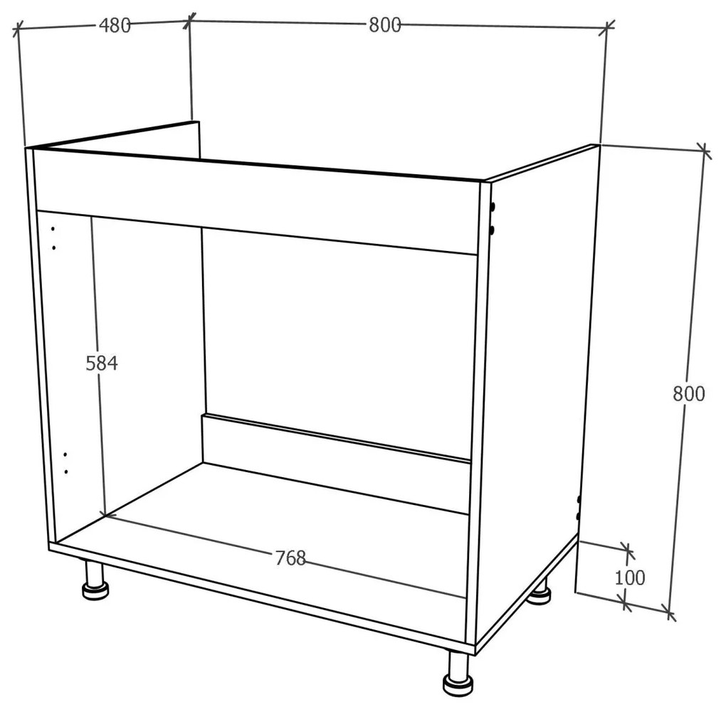 Corp haaus Karo, 2 Usi, Stejar Bronz/Alb, 80 x 50 x 80 cm