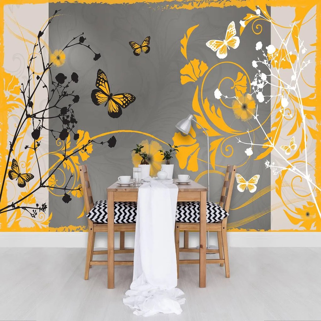 Fototapet - Fluturi portocalii (152,5x104 cm)