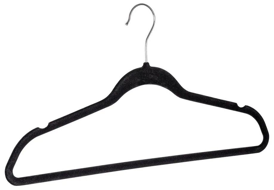 Set 5 umerașe din plastic pentru haine Wenko Flocking, negru