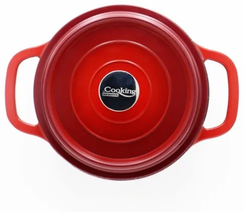 Cratita + capac Home Chef, Heinner Home, 1.2 l, aluminiu turnat, negru/rosu