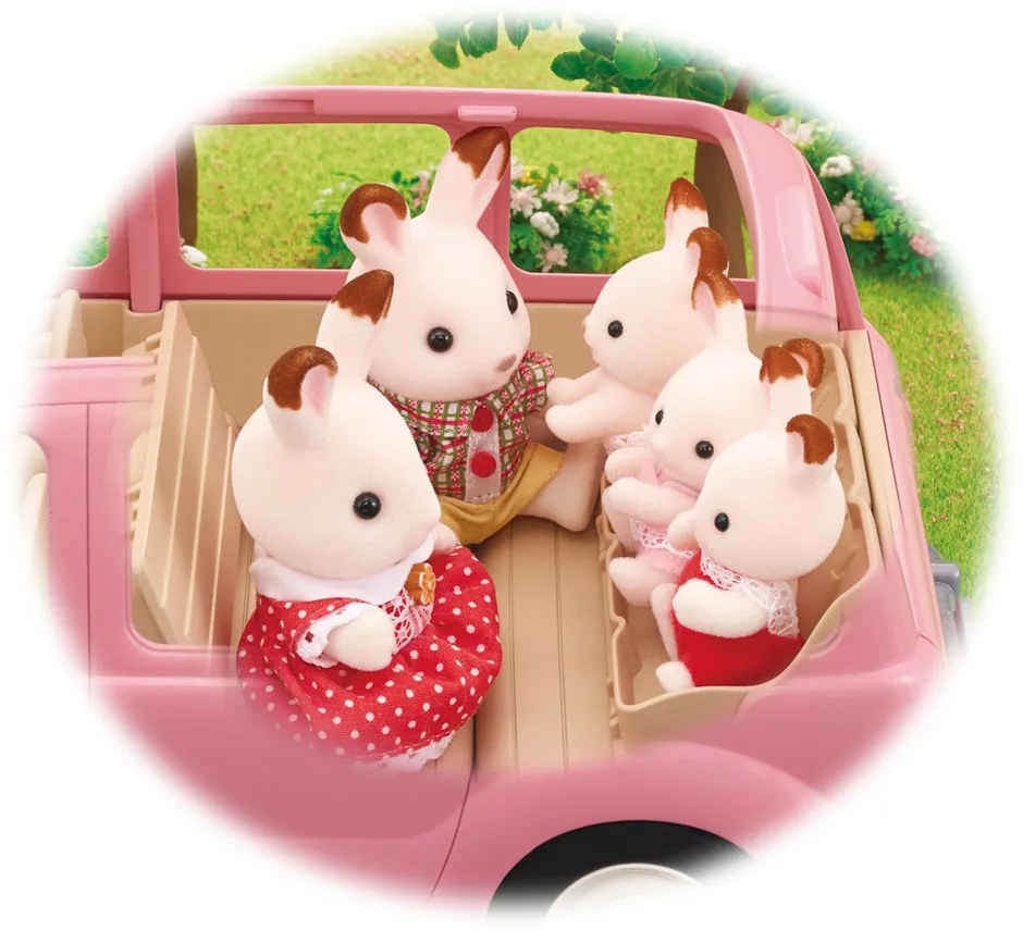 Mașină de familie Sylvanian family 5535 Van, roz