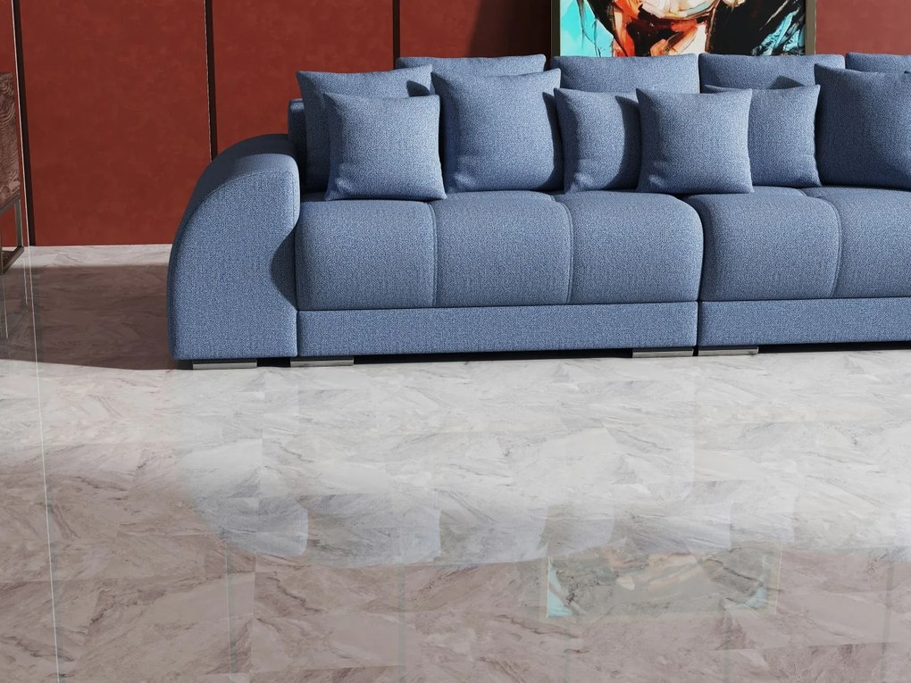 Canapea extensibilă dumonde cu 2 lăzi de depozitare si sezut confortabil din spuma high-density, Verona Enjoy Blue 310x100 cm