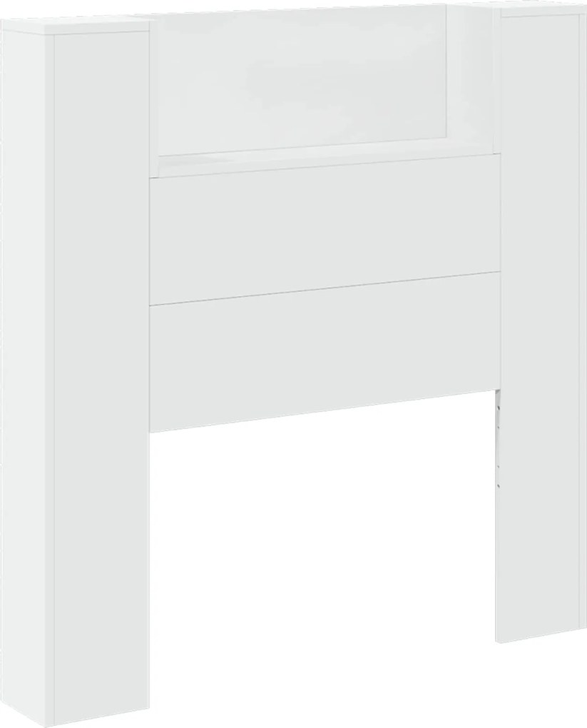 vidaXL Tăblie cap cu raft Alb 100 x 16,5 x 103,5 cm Lemn compozit