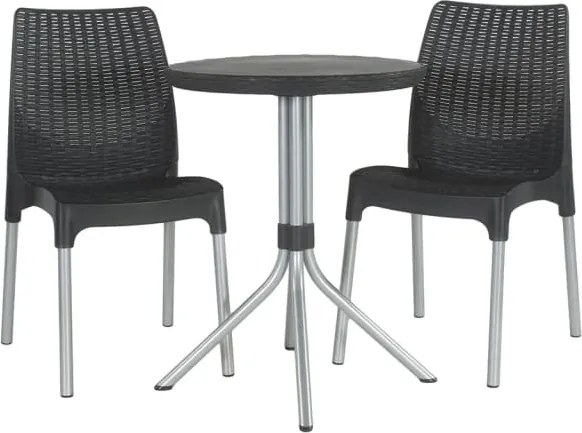 Keter Set mobilier de exterior Chelsea, grafit, 223562