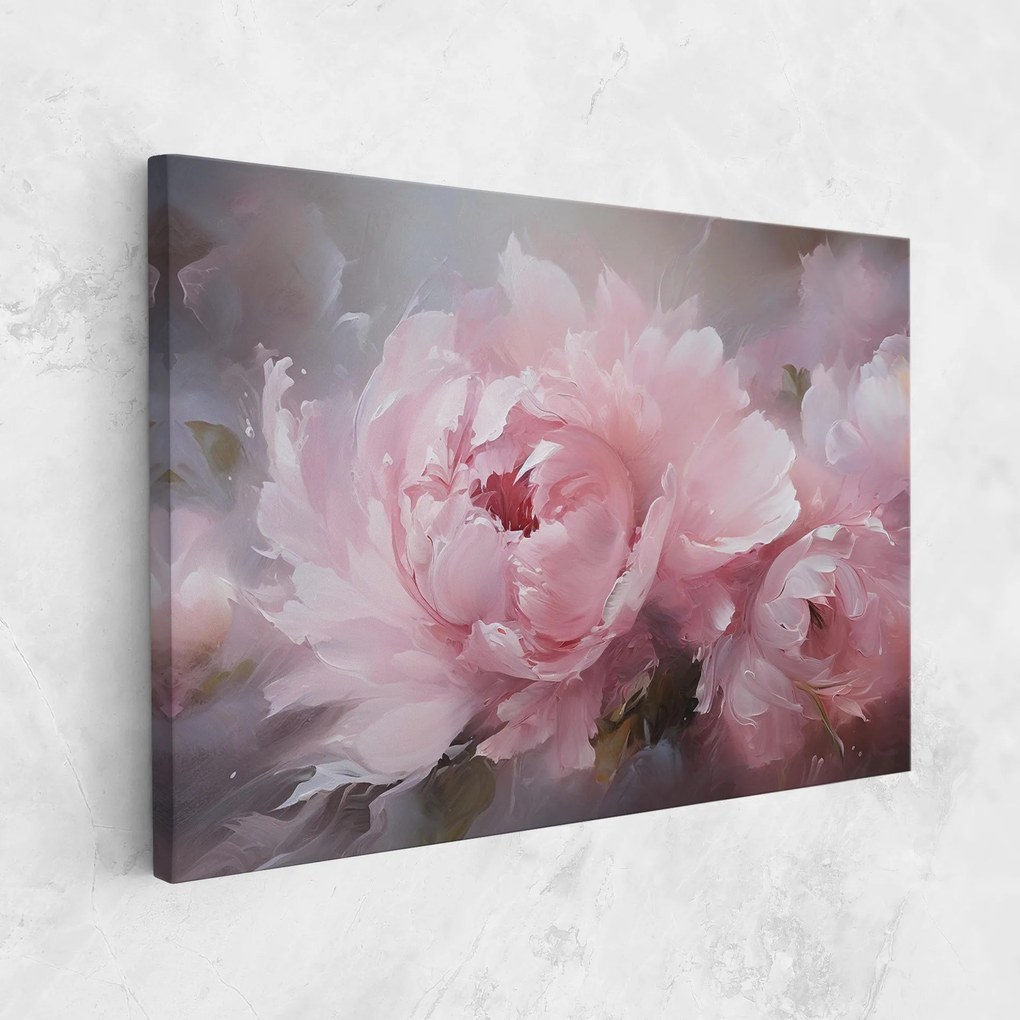 Tablou Canvas, 80x120cm, Dormitor si Living, Flori, Bujori, Dreamy Painting Peony