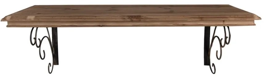 Raft de perete, cu blat din lemn, aspect vintage, Valigny