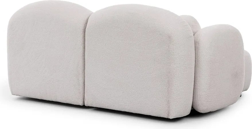 Colțar crem cu tapițerie din țesătură bouclé (cu colț pe partea stângă/cu șezlong) Orbit – Ropez