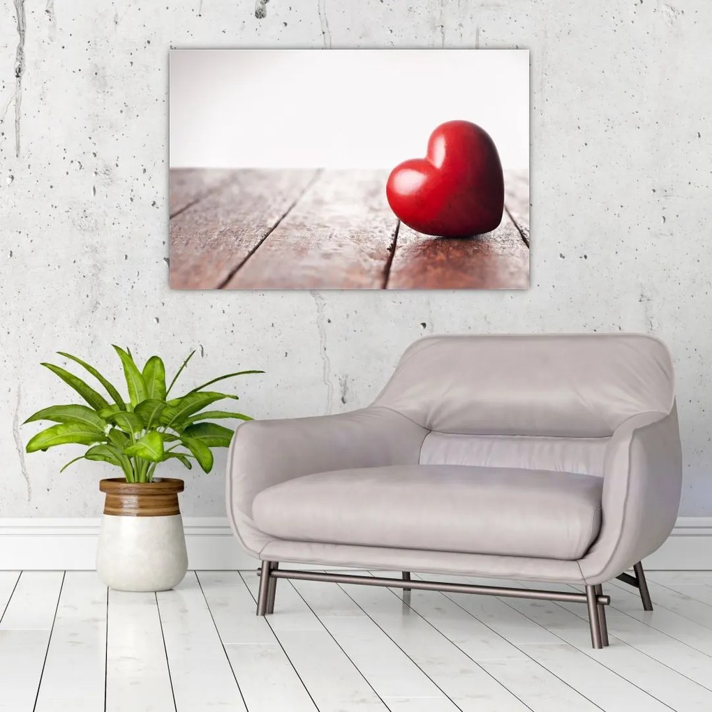 Tablou - Inima din lemn (90x60 cm)