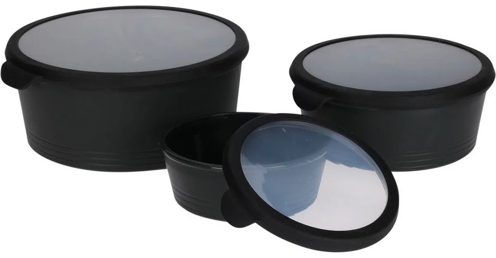 Set de caserole din plastic EH 3 buc, antracit
