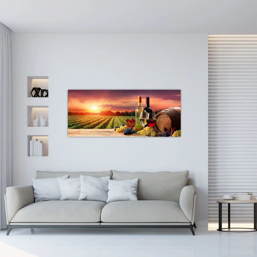 Tablou cu vie și vin (120x50 cm)