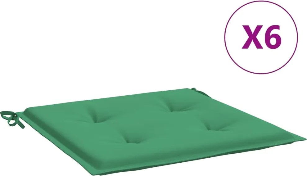 vidaXL Perne scaune de grădină 6 buc. verde 50x50x4 cm țesătură Oxford