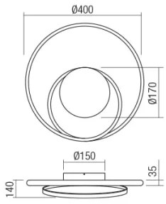 Lampă de perete LED dimmabilă TORSION Redo 01-1789, 27W/230V, albă
