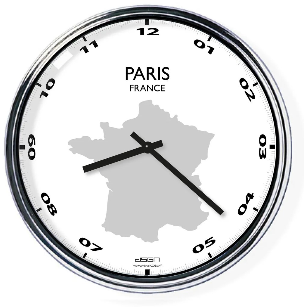 Ceas de birou (deschis sau întunecat) - Paris / Franța, diametru 32 cm | DSGN, Výběr barev Světlé