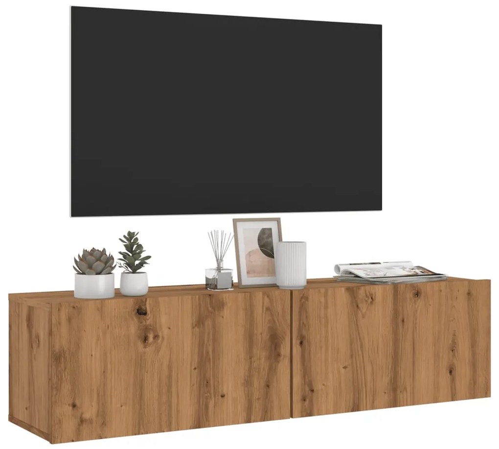 vidaXL Dulap TV perete, stejar artizanal, 120x30x30 cm, lemn prelucrat