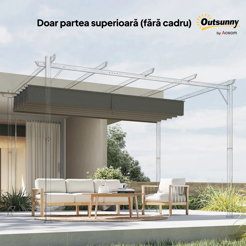 Outsunny Tettuccio di Ricambio per Gazebo 3x3 m con 10 Fori di Drenaggio Grigio | Aosom Romania
