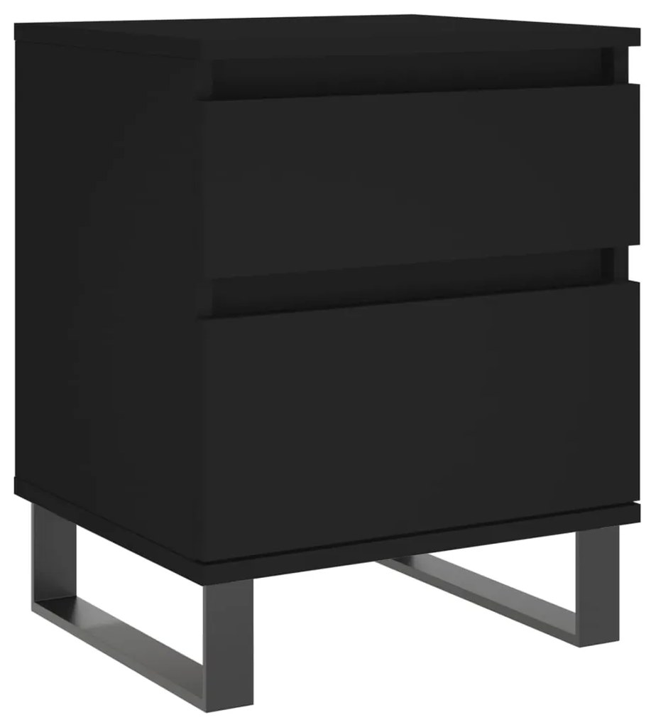 830686 vidaXL Noptieră, negru, 40x35x50 cm, lemn prelucrat