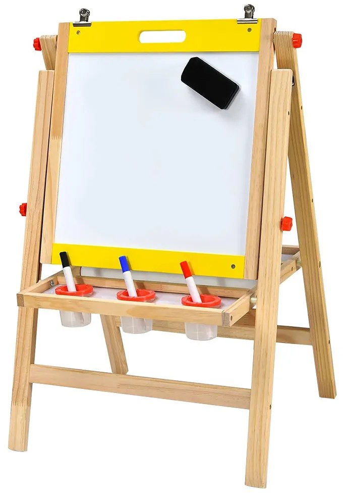 Tablă de desen din lemn 3 în 1 pentru copii