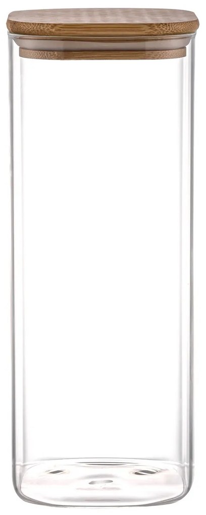 Recipient de sticlă pentru alimente cu capac 4Home Bamboo, 2000 ml, 2000 ml
