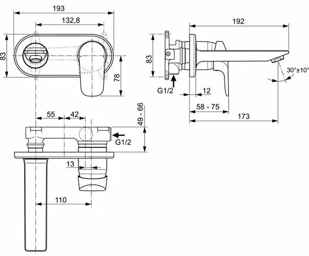 Baterie lavoar ingropata Ideal Standard Ceraflex