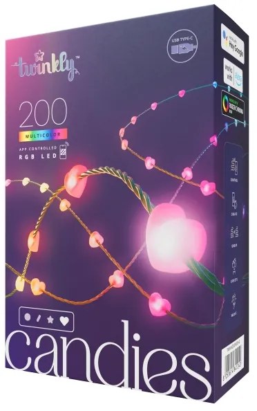 Instalație LED RGB dimabilă de Crăciun 200xLED 14 m USB Wi-Fi Twinkly TWKH200RGB-G