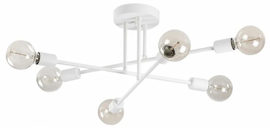 Lustra 6 Becuri Flower - 175, Soclu E27, Max. 40W, Culoare Alb