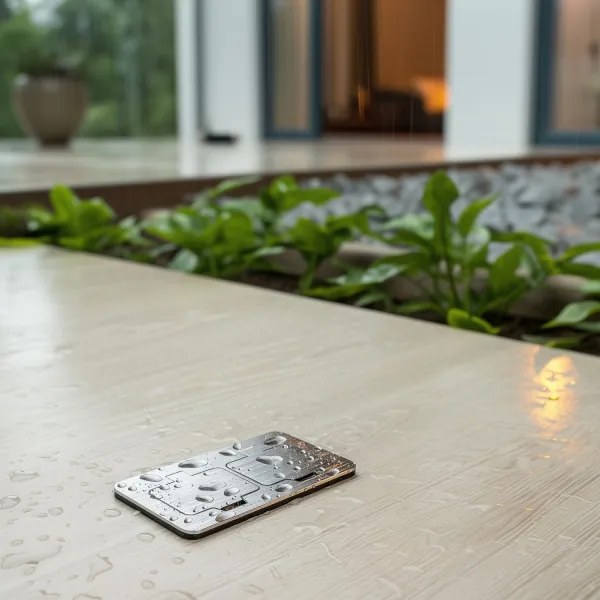 Priză dublă încastrabilă de podea de exterior Brilagi IP55 crom mat dreptunghiular