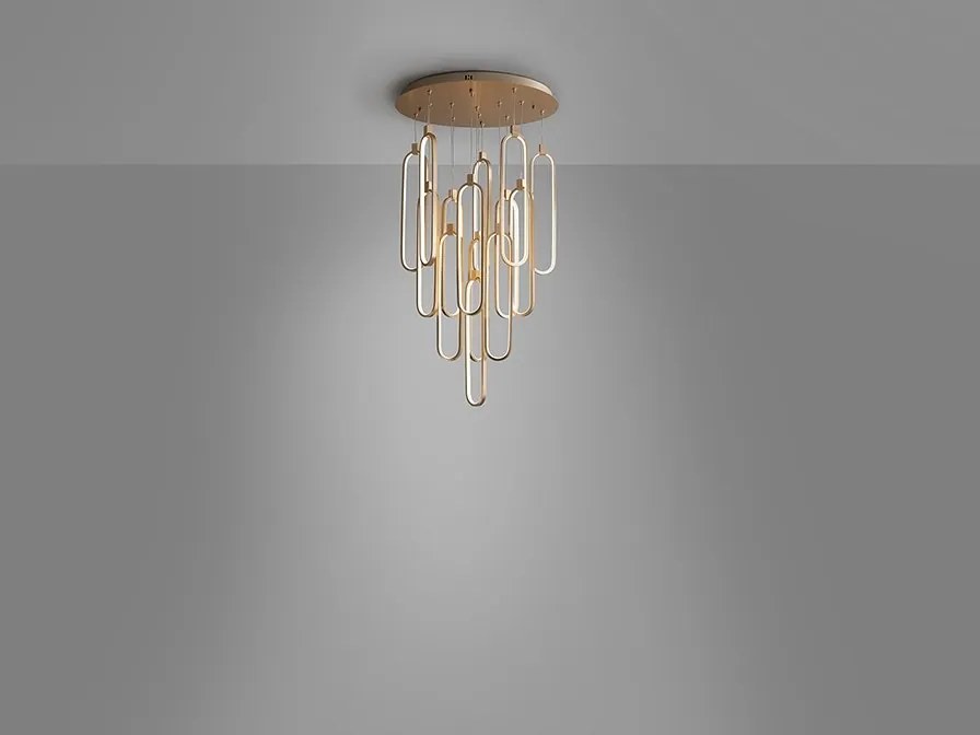 Lustra LED cu telecomanda design ultra-modern Colette 14L auriu roze