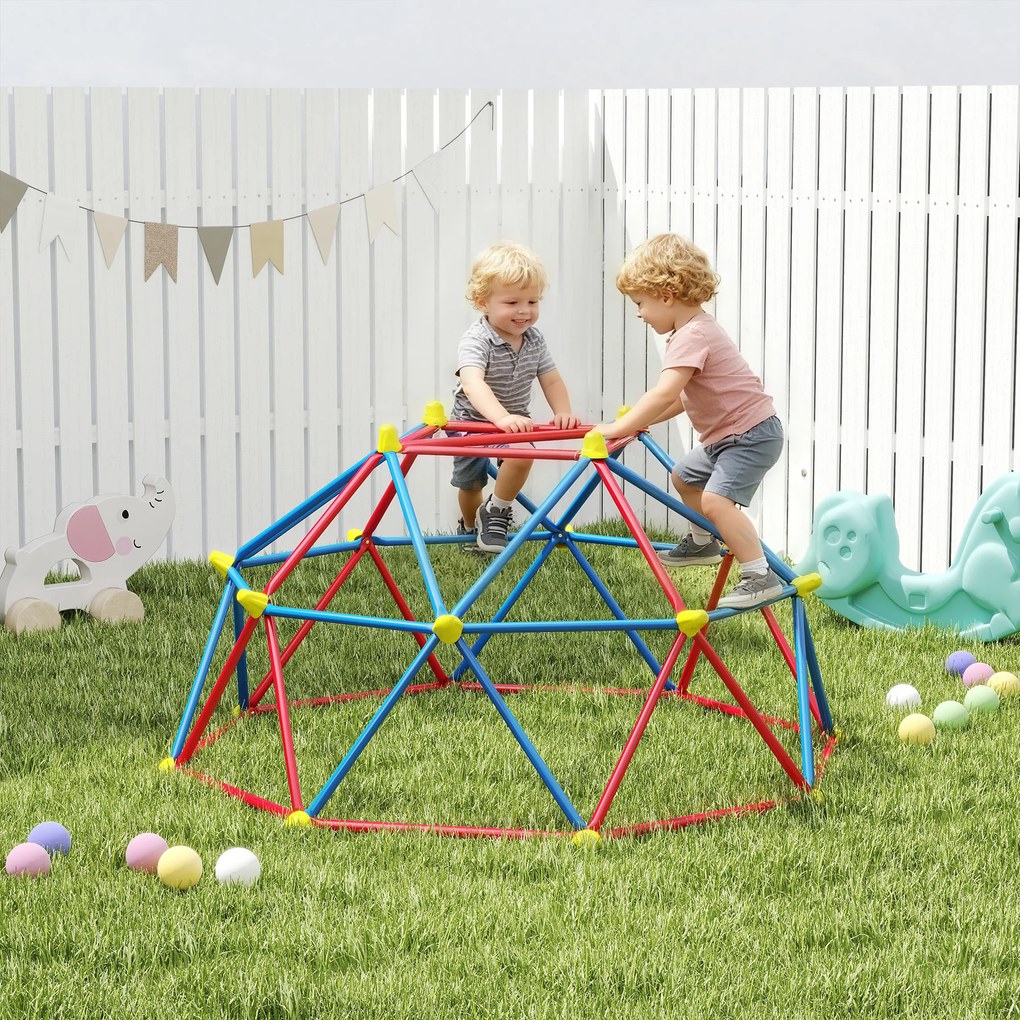 Outsunny Cadru de catarat, Jungle Gym, Turn geometric de catarat in aer liber cu rama din otel rezistenta la rugina | Aosom Romania