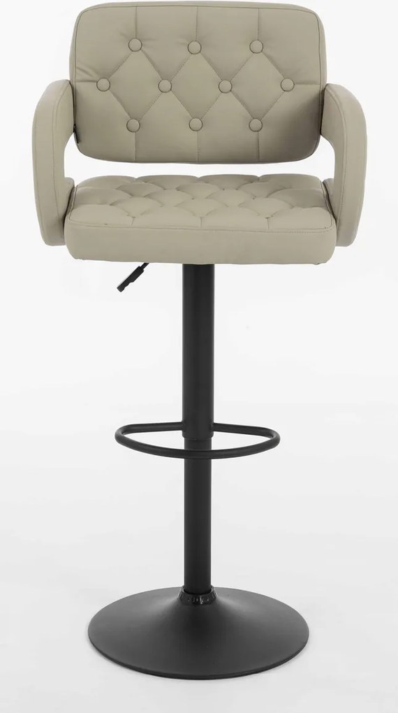 HR8403W Scaun Ecru Piele Ecologica Premium Soft cu Bază Neagră