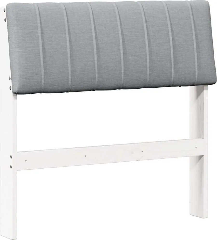 vidaXL Tăblie tapițată Gri deschis 75 cm Lemn de pin masiv