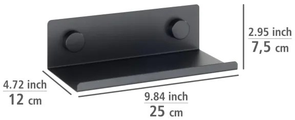 WENKO Poliță JET 25 x 7,5 cm, neagră - 71147800