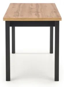 Masă de dining KINDOR, stejar Wotan/negru