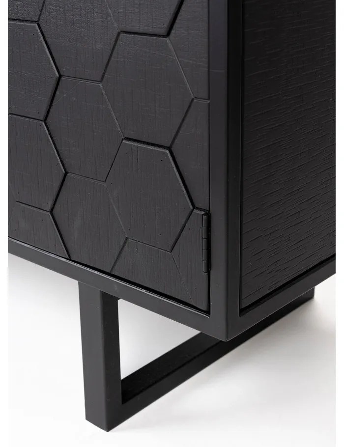 Comodă neagră joasă din lemn de pin 140x58 cm Linc – White Label