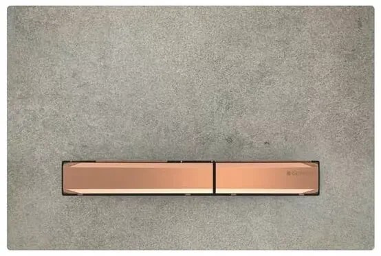 Clapeta de actionare Geberit Sigma50 aspect de beton butoane rose gold