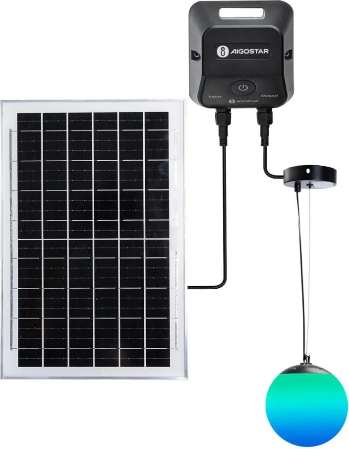 Aigostar-LED RGBW Lustră solară MESH 35W/3,7V 8000 mAh 2700K-6500K IP65 Ø 30 cm