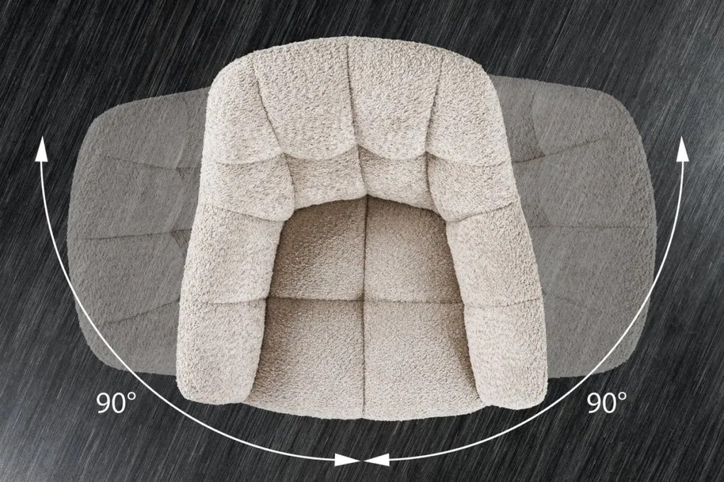 Set 2 scaune pivotante Papillon, boucle bej