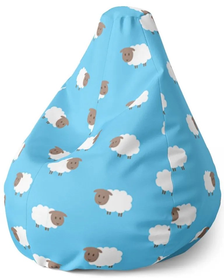 Sac de șezut Pear oițe - pentru copii, albastru