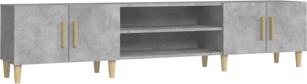 vidaXL Comodă TV, gri beton, 180x31,5x40 cm, lemn prelucrat