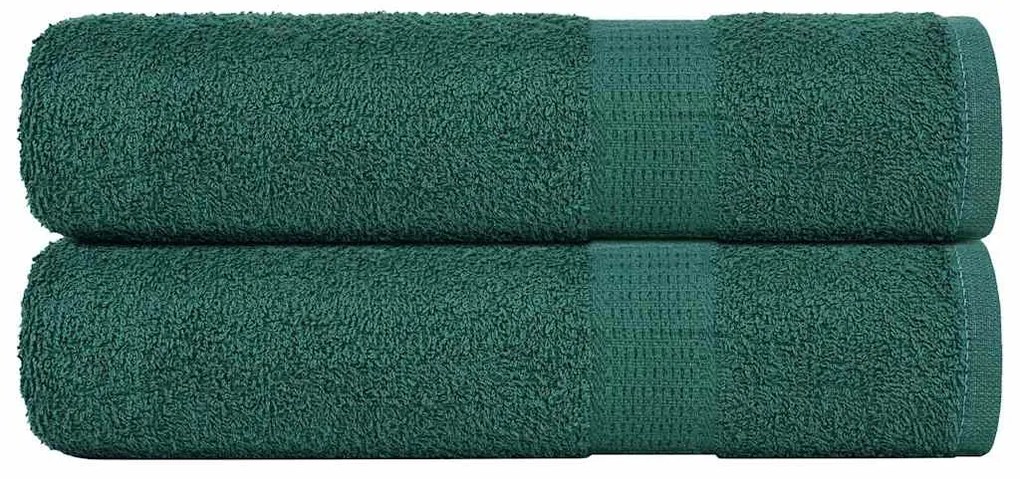 vidaXL Prosoape de duș 2 buc Verde 70x140 cm 360 g/m² 100% bumbac