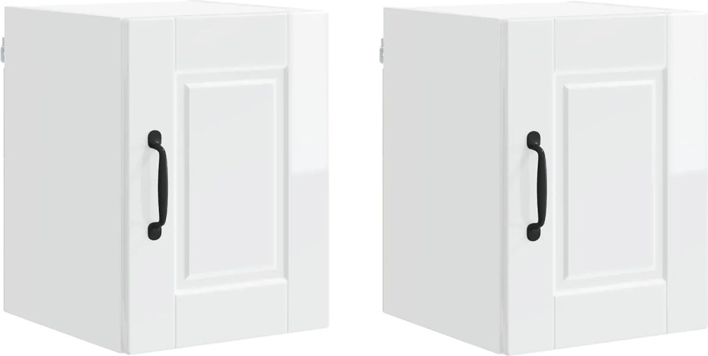 vidaXL Dulap de bucătărie cu raft 2 pcs Alb lucios 30 x 31 x 40 cm