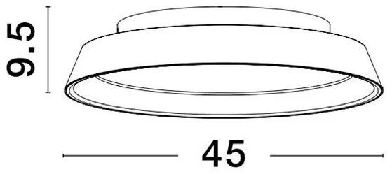 Plafoniera LED dimabila design modern Vela alb 45cm