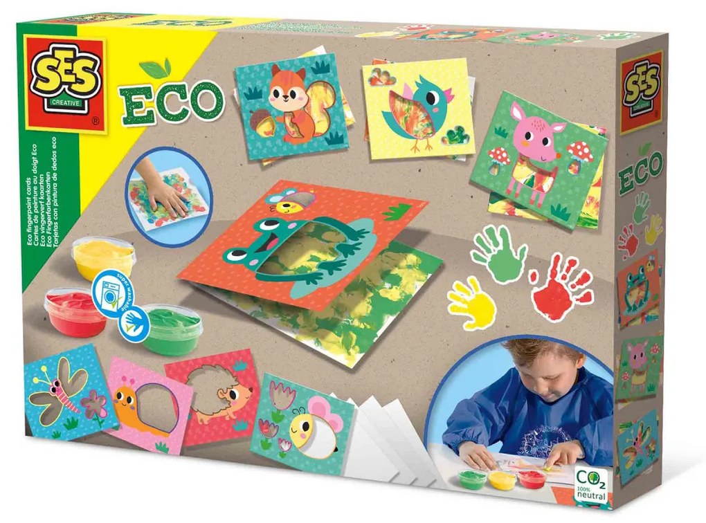 Set creativ - Set acuarele pentru degetele si carduri ECO