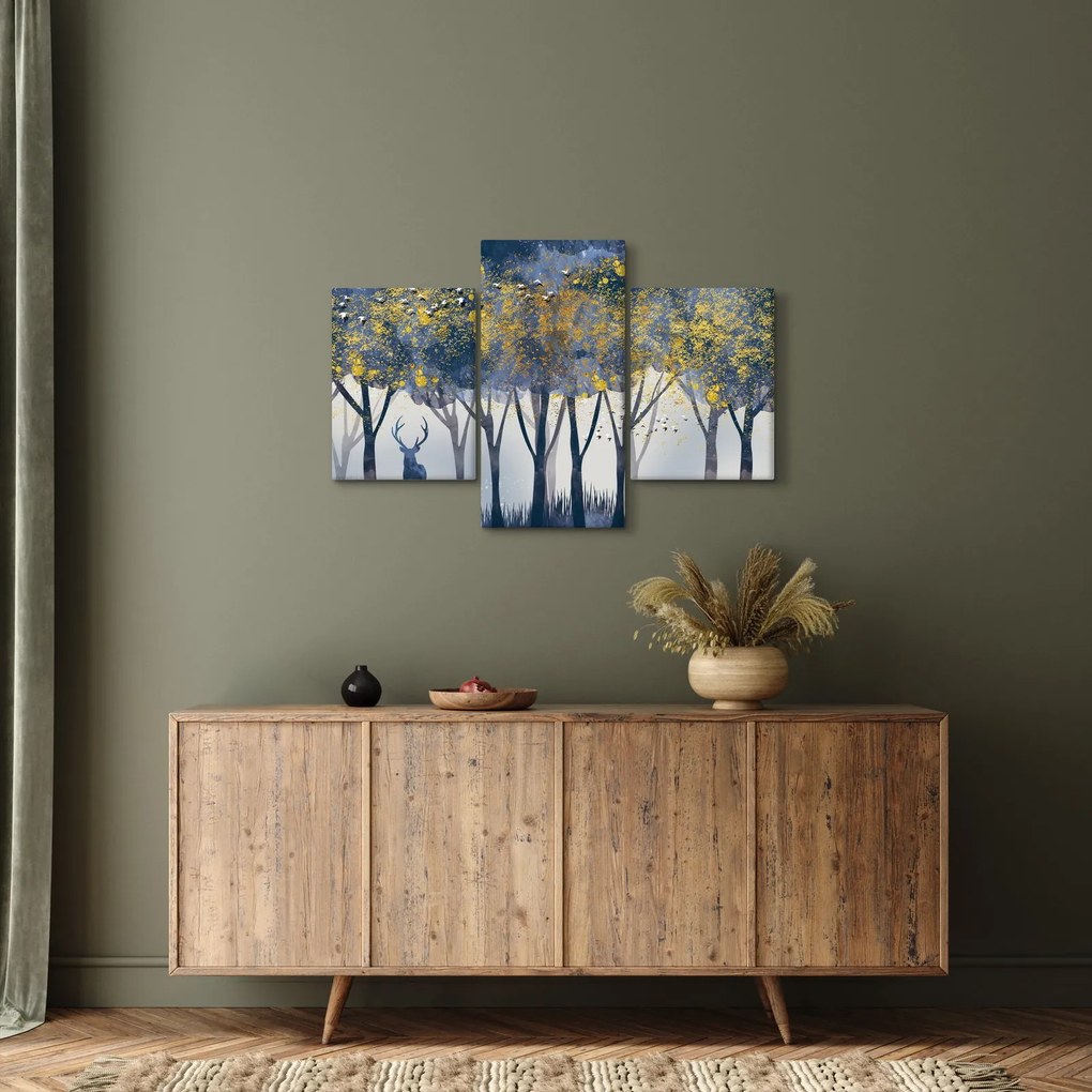 Tablou cerbul în pădure (90x60 cm)