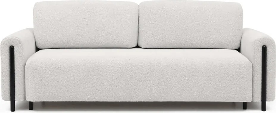 Canapea crem extensibilă/cu spațiu de depozitare cu tapițerie din țesătură bouclé 244 cm Arcadova – ELTAP