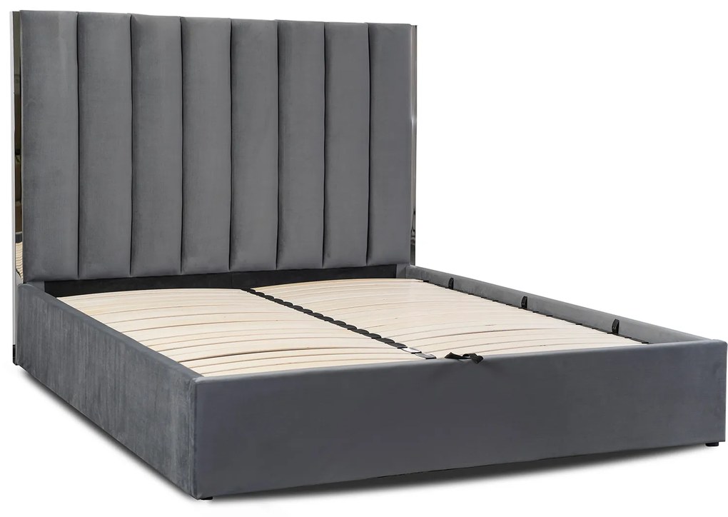 JAKS Patul cu spațiu de depozitare 160 x 200 cm Emilio gri