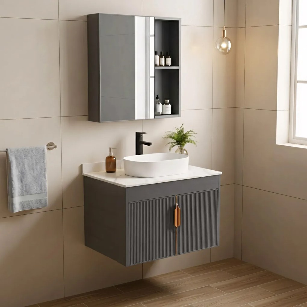 Set de mobilier de baie cu blat Modo 60cm Grey