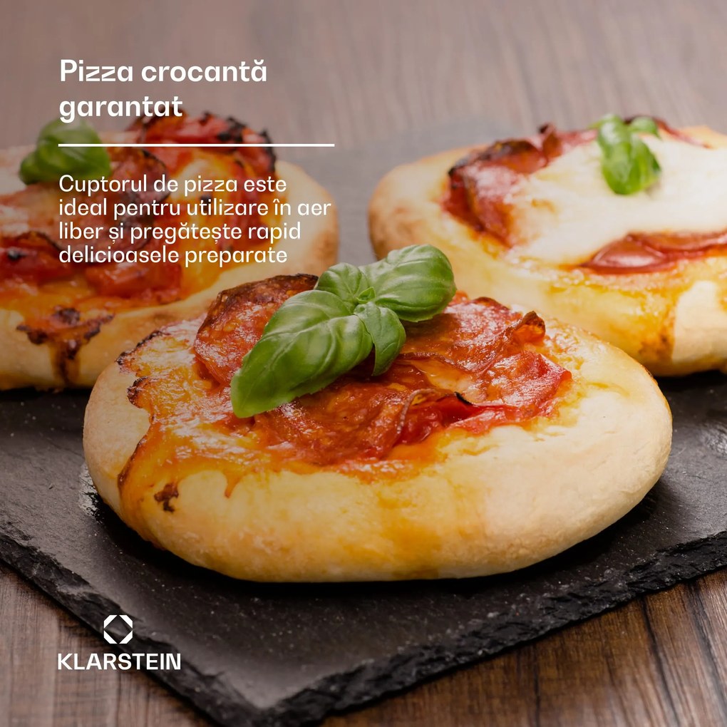 LaFiamma, cuptor pentru pizza, elemente de încălzire duble, 2200 W, 550 °C, Cool Touch, interior și exterior
