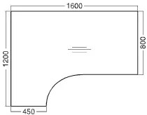 Birou ergonomic ProOffice C 180 x 120 cm, stânga, alb